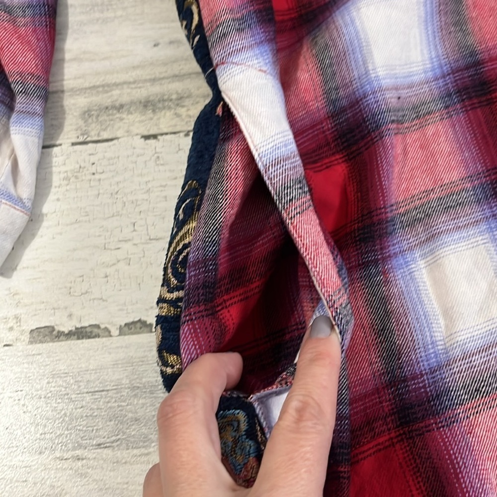 Soft Surroundings Plaid Embroidered Tunic Size XS - Picture 9 of 13